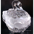 Swan shape glass candy jar